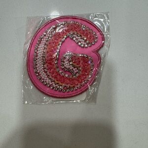 Stoney Clover Lane Pink Beaded Patch with Rhinestones